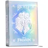 Image de Bicycle Disney Reine des Neiges - Jeu de 54 Cartes à Jouer - Jeu emblématique - Magie/Carte Magie, Jaune, Petit