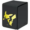 Image de Ultra Pro Elite Series Pikachu Alcove Flip Deck Box   Magie en similicuir de qualité supérieure pour 100 cartes Pokémon à double manche et Magic the Gathering   Fermeture magnétique et humour pour les