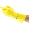 Image de Ansell AlphaTec 87-190 Gants de Travail Multi-Usage, Résistance Chimique Polyvalente, Finition Intérieure Coton, Gant Latex Homme Femme, Réutilisable, Jaune, Taille XL (1 Paire)