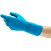 Image de Ansell AlphaTec 87-195 Gants de Travail Multi-Usage, Résistance Chimique et Contact Alimentaire, Gant de Protection Latex Ultra Fin Homme Femme, Réutilisable, Bleu, Taille M (12 Paires)