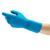 Image de Ansell AlphaTec 87-195 Gants de Travail Multi-Usage, Résistance Chimique et Contact Alimentaire, Gant de Protection Latex Ultra Fin Homme Femme, Réutilisable, Bleu, Taille XL (12 Paires)