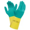 Image de Ansell 87 900/M 87 900 bicolore Latex/Gants en néoprène, 1 paire, taille 8/M, vert/jaune