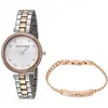 Image de Anne Klein Women's Swarovski Crystal Accented Silver-Tone and Rose Gold-Tone Watch and Bracelet Set, AK/3559RTST