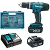 Image de Perceuse visseuse 18V Li-Ion (2x 3,0Ah) + Kit accessoires - MAKITA DDF453RFX1