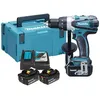 Image de Makita Perceuse visseuse makita 18v - 3 batteries bl1850 5.0ah - 1 chargeur rapide dc18rc - ddf458rt3j