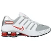 Image de Nike Shox NZ Chaussures de Sport pour Homme - Multicolore - White Metallic Silver Sport Red Cool Grey Black Cool Grey, 45 EU EU
