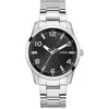 Image de GUESS Montre analogique pour Homme en Acier Inoxydable avec Cadran Noir - Gw0804G2 - Couleur du Bracelet : argenté, Noir, Bracelet