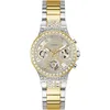Image de Guess Montre pour Femme Moonlight avec Affichage de la Date, zircone, Bracelet Bicolore en Acier Inoxydable, Verre minéral, Cadran Bicolore, 3 Bar, diamètre du boîtier : 36 mm, GW0320L7