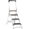 Image de Jumbo Super Proff Escabeau pliable 4 marches en aluminium avec cadre de sécurité 41LG410B