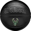 Image de WILSON NBA Team Premiere, Ballon de Basket, Design Dynamique en Profondeur et Fausse Peau de Serpent Texturée, Écusson d'Equipe Brodé, Équipe: Milwaukee Bucks, Couleur: Noir, Taille: 7