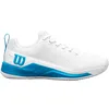 Image de WILSON Rush Pro 4.5 oz Chaussures de Tennis Homme, Soutien Dynamique et Amorti Réactif, Stabilité Exceptionnelle et Confort Respirant, Couleur : Blanc/Bleu Atomique, Taille : 13.5