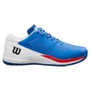 Image de WILSON Rush Pro Ace Clay Chaussures de Tennis Homme, Ajustement Sûr et Soutien Dynamique, Mesh Respirant, Idéales pour Les Courts en Terre Battue, Couleur: Deja Vu Blue/Blanc/Infrarouge, Taille : 12