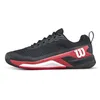 Image de WILSON Rush Pro 4.5 Chaussures de Tennis Homme, Fabriquées en Mesh Respirant, Soutien Dynamique et Résistance à l'abrasion, Amorti Léger, Couleur : Noir/Infrarouge/Blanc, Taille : 7