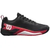 Image de WILSON Rush Pro 4.5 Clay Chaussures de Tennis Homme, Mesh Respirant, Soutien Exceptionnel et Résistance à l'abrasion, Amorti Léger, Couleur: Noir/Infrarouge/Blanc, Taille : 11
