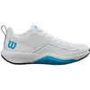 Image de WILSON Rush Pro Lite Chaussures de Tennis Homme, Sensation Ultra-légère et Soutien Supplémentaire, Performances Energiques, Couleur : Blanc/Bleu Atomique/Bleu Marine, Taille : 11