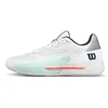 Image de WILSON Chaussures de tennis Rush Tour 5 pour homme, Blanc/Bay/Corail ardent, 11.5