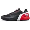 Image de Wilson Rush Pro 5 Clay Chaussures de Tennis pour Homme, Taille 44 2/3 | Couleur : Noir/Infrared/Blanc. Chaussures de tennis pour vitesse explosive avec maintien EndoFit et amorti réactif.