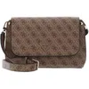 Image de GUESS Meridian Flap Crossbody Bag Latte Logo