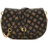 Image de GUESS Kuba Tri Compartment Flap Shoulder Bag Mocha Logo