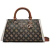Image de GUESS Evelune Girlfriend Satchel Mocha Logo Multi