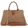 Image de GUESS Zamira Luxury Satchel Latte Logo