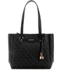 Image de GUESS Femme Katya Multi Compartment Tote Sac à Main, Logo Charbon, Taille Unique