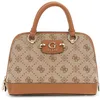 Image de GUESS Neda Dome Satchel Bag Latte Logo