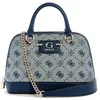 Image de GUESS Neda Dome Satchel, Sac à bandoulière Femmes, Logo Bleu Marine, Taille Unique