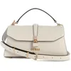 Image de GUESS Queensland Top Handle Flap, Sac à bandoulière Femmes, Blanc cassé/Taupe, Taille Unique