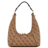 Image de GUESS Calista Top Zip Shoulder Bag Latte Logo