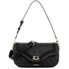 Image de GUESS sac à épaule Dea Flap Shoulder Bag Coal Logo gris foncé