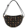 Image de GUESS sac à épaule bandoulière Silia Mini Convertible Shoulder Bag Espresso Logo marron foncé