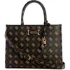 Image de GUESS sac à main sac à épaule bandoulière Silia 2 Compartment Tote Bag Espresso Logo marron foncé