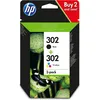 Image de HP 302 Noir et Trois Couleurs, Lot de 2 Cartouches Encre Originales