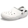 Image de Crocs Unisexe Adulte Classic Lined Clog Sabots, White/Grey, 36/37 EU