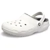 Image de Crocs Unisexe Adulte Classic Lined Clog Sabots, White/Grey, 34/35 EU