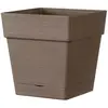 Image de Pot carré à réserve d'eau plastique Deroma Save R camel 17 x 17 x h.17 cm