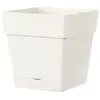 Image de Pot carré à réserve d'eau plastique Deroma Save R blanc 17 x 17 x h.17 cm