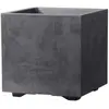 Image de Pot de fleurs en cube plastique gris anthracite 25 x 25 cm avec réserve d'eau Deroma