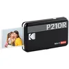 Image de KODAK Mini Retro 2 P210 - Mini Imprimante Connectée, Photo format Carte de Crédit 5,3 x 8,6 cm - 2,1 x 3,4'', Bluetooth, Batterie Lithium, Sublimation Thermique 4Pass, 8 photos incluses   Noir
