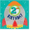 Image de Amscan 5122782   Serviettes de table pour 2e anniversaire de l'espace   Lot de 16