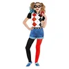 Image de amscan 9906095 Déguisement officiel Warner Bros Harley Quinn pour fille (8-10 ans), Rouge