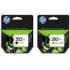 Image de HP 303XL Lot de 2 cartouches originales d’encre à base de pigments, comprenant une cartouche noire et une cartouche de couleurs (jaune/magenta/cyan), compatible avec Envy Photo 6230, 7130, 7830