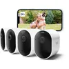 Image de Arlo Pro 5 2K, Caméra de Surveillance WiFi Extérieure Sans Fil, Autonomie de 8 mois, Vision Nocturne Couleur Avancée, Éclairage, Sirène et WiFi Double Bande, Essai Arlo Secure Inclus, 4 Caméras Blanc