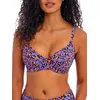 Image de Freya Haut de bikini plongeant à armatures Santiago Nights pour femme, léopard, 90G