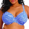Image de Elomi Swim Haut de bikini plongeant à armatures Fidji Falls pour femme, bleu océan, 100G