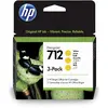 Image de HP 3ED79A Lot de 3 Cartouches d'encre Authentiques 712 Jaune de 29 ML avec Encre d'origine, pour Traceurs Grand Format DesignJet T650, T630, T250, T230, Studio et tête d'impression 713 DesignJet