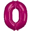 Image de Amscan 9907275 - Ballon en plastique Nombre, rose, pour hélium ou air, ballon hélium, anniversaire, jubilé
