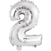 Image de Ballon Aluminium 40 cm : Chiffre 2 - Argent