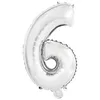 Image de Ballon Aluminium 40 cm : Chiffre 6 - Argent